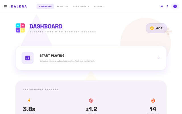 Kalkra — dashboard